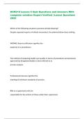 HCR210 Lesson 5 Quiz Questions and Answers With  complete solution&ndash;Expert Verified &vert; Latest Questions  2025 