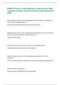 HCR210 Lesson 3 Quiz Questions and Answers With  complete solution&ndash;Expert Verified &vert; Latest Questions  2025 