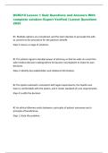 HCR210 Lesson 1 Quiz Questions and Answers With  complete solution&ndash;Expert Verified &vert; Latest Questions  2025  