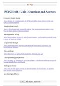PSYCH 464 - Unit 1 Questions and Answers