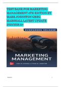 TEST BANK FOR MARKETING MANAGEMENT 4TH EDITION BY MARK JOHNSTON GREG MARSHALL LATEST UPDATE 2025&sol;2026 A&plus;