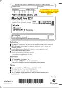 June 2025 Edexcel&colon; A Level Music 9MU0&sol;03 Component 3 &ndash; Appraising &ndash; Merged Question Paper & Mark Scheme