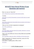 RDAEF2 State Board Written Exam  Questions and Answers