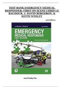 Test Bank &ndash; Emergency Medical Responder&colon; First on Scene&comma; Chris Le Baudour&comma; J&period; David Bergeron & Keith Wesley &ndash; Complete Exam Preparation Material
