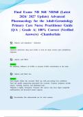 Final Exam&colon; NR 568&sol; NR568 &lpar;Latest 2026&sol; 2027 Update&rpar; Advanced Pharmacology for the Adult-Gerontology Primary Care Nurse Practitioner Guide&vert; Weeks 5-8 Covered &vert;Q&sol;A &vert; Grade A&vert; 100&percnt; Correct &lpar;Verified Answers&rpar; -Chamberlain