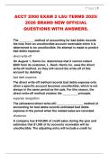 ACCT 2000 EXAM 2 LSU TERMS 2025&sol;  2026 BRAND NEW OFFICIAL  QUESTIONS WITH ANSWERS&period; 