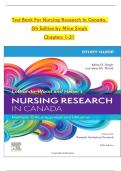 Test Bank for Nursing Research in Canada 5th Edition by Mina Singh&comma; All Chapters included&comma; LATEST