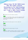 Midterm Exam&colon; NR 568&sol; NR568 &lpar;Latest 2026&sol; 2027 Update&rpar; Advanced Pharmacology for the Adult-Gerontology Primary Care Nurse Practitioner Guide&vert; Weeks 1-4 Covered &vert;Q&sol;A &vert; Grade A&vert; 100&percnt; Correct &lpar;Verified Answers&rpar; -Chamberlain