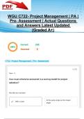 WGU C722- Project Management &vert; PA &vert; Pre- Assessment &vert; 225 Actual Questions and Answers Latest Updated 2025&sol;2026 &lpar;Graded A&plus;&rpar;
