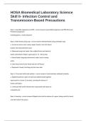 HOSA Biomedical Laboratory Science Skill II- Infection Control and Transmission-Based Precautions Exam Questions With Correct Detailed Answers&period;