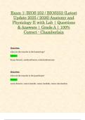 Exam 1&colon; BIOS 252 &sol; BIOS252 &lpar;Latest Update 2025 &sol; 2026&rpar; Anatomy and Physiology II with Lab &vert; Questions & Answers &vert; Grade A &vert; 100&percnt; Correct - Chamberlain