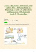 Exam 1&colon; BIOS252 &sol; BIOS 252 &lpar;Latest Update 2025 &sol; 2026&rpar; Anatomy and Physiology II with Lab &vert; Questions and Answers &vert; 100&percnt; Correct &vert; Grade A - Chamberlain