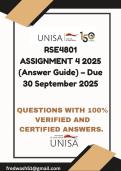 RSE4801 ASSIGNMENT 4 2025 &lpar;Answer Guide&rpar; &ndash; Due 30 September 2025