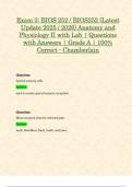 Exam 3&colon; BIOS 252 &sol; BIOS252 &lpar;Latest Update 2025 &sol; 2026&rpar; Anatomy and Physiology II with Lab &vert; Questions with Answers &vert; Grade A &vert; 100&percnt; Correct - Chamberlain