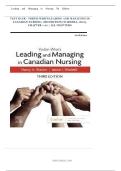 TEST BANK - YODER-WISE'S LEADING AND MANAGING IN CANADIAN NURSING&comma; 3RD EDITION &lpar;WADDELL&comma; 2024&rpar;&comma; CHAPTER 1-32 &vert; ALL CHAPTERS