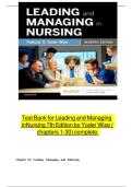 TEST BANK For Yoder-Wise&rsquo;s Leading And Managing In Canadian Nursing&comma; 2nd 3rd and 7th Edition&comma; Patricia S&period; Yoder-Wise&comma; Verified Chapters 1 - 32&comma; Complete Newest Version