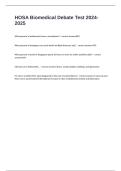 HOSA Biomedical Debate Test 2024-2025 Updated Study Exam Questions And Answers 100&percnt;&period;