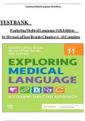 Test bank for exploring medical language 11th edition by myrna lafleur brooks