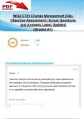 WGU C721 Change Management &vert;OA&vert;- Objective Assessment &vert; 176 Actual Questions and Answers Latest Updated 205&sol;2026 &lpar;Graded A&plus;&rpar;