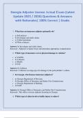 Georgia Adjuster License Actual Exam &lpar;Latest Update 2025 &sol; 2026&rpar; Questions & Answers with Rationales&vert; 100&percnt; Correct &vert; Grade&period;
