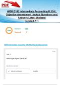 WGU D105 Intermediate Accounting III &vert;OA &vert; Objective Assessment &vert; 181 Actual Questions and Answers Latest Updated 2025&sol;2026  &lpar;Graded A&plus;&rpar;