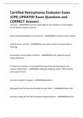 Certified Pennsylvania Evaluator Exam &lpar;CPE&rpar; UPDATED Exam Questions and CORRECT Answers