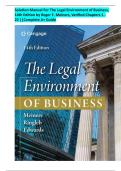 SOLUTION MANUAL The Legal Environment of Business&comma; 14th Edition by Roger E&period; Meiners&comma; Verified Chapter 1 - 22&vert;All Chapters &comma;Complete Guide Already Graded A&plus;