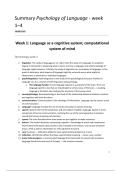 Samenvatting Psychology of Language - Midterm &lpar;week 1-4&rpar;