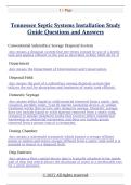 Tennessee Septic Systems Installation Study  Guide Questions and Answers 