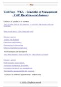 Test Prep - WGU - Principles of Management - C483 Questions and Answer