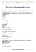 Toxicology Questions and Answers 