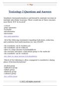 Toxicology 2 Questions and Answers 