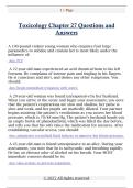 Toxicology Chapter 27 Questions and  Answers