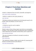 Chapter 6 Toxicology Questions and  Answers
