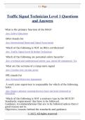 Traffic Signal Technician Level 1 Questions and Answers