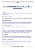 UCF QMB3200 Midterm Study Questions  and Answers