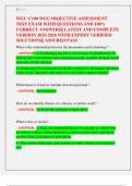 WGU C100 WGU OBJECTIVE ASSESSMENT  TEST EXAM WITH QUESTIONS AND 100&percnt;  CORRECT ANSWERS&vert;&vert; LATEST AND COMPLETE  VERSION 2025-2026 WITH EXPERT VERIFIED  SOLUTIONS&vert;&vert; ASSURED PASS