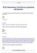 WGU Biochemistry Final Review Questions  and Answers 