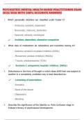 PSYCHIATRIC-MENTAL HEALTH NURSE PRACTITIONER EXAM 2025&sol;2026 WITH 100&percnt; ACCURATE ANSWERS