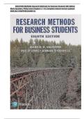 SOLUTION MANUAL FOR Research Methods For Business Students&comma; 8th Edition Solution Manual by Mark Saunders&comma; Philip Lewis&comma; All Chapters 1 to 14 complete Verified editon &vert;&vert;ISBN&colon;9781292208787&vert;&vert; Graded A&plus;