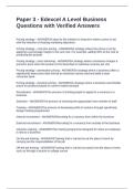 Paper 3 - Edexcel A Level Business Questions with Verified Answers