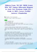 Midterm Exam: NR 569/ NR569 (Latest 2026/ 2027 Update) Differential Diagnosis in Acute Care Practicum Guide| Q/A | Grade A| 100% Correct (Verified Answers) -Chamberlain