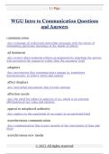 WGU Intro to Communication Questions  and Answers 