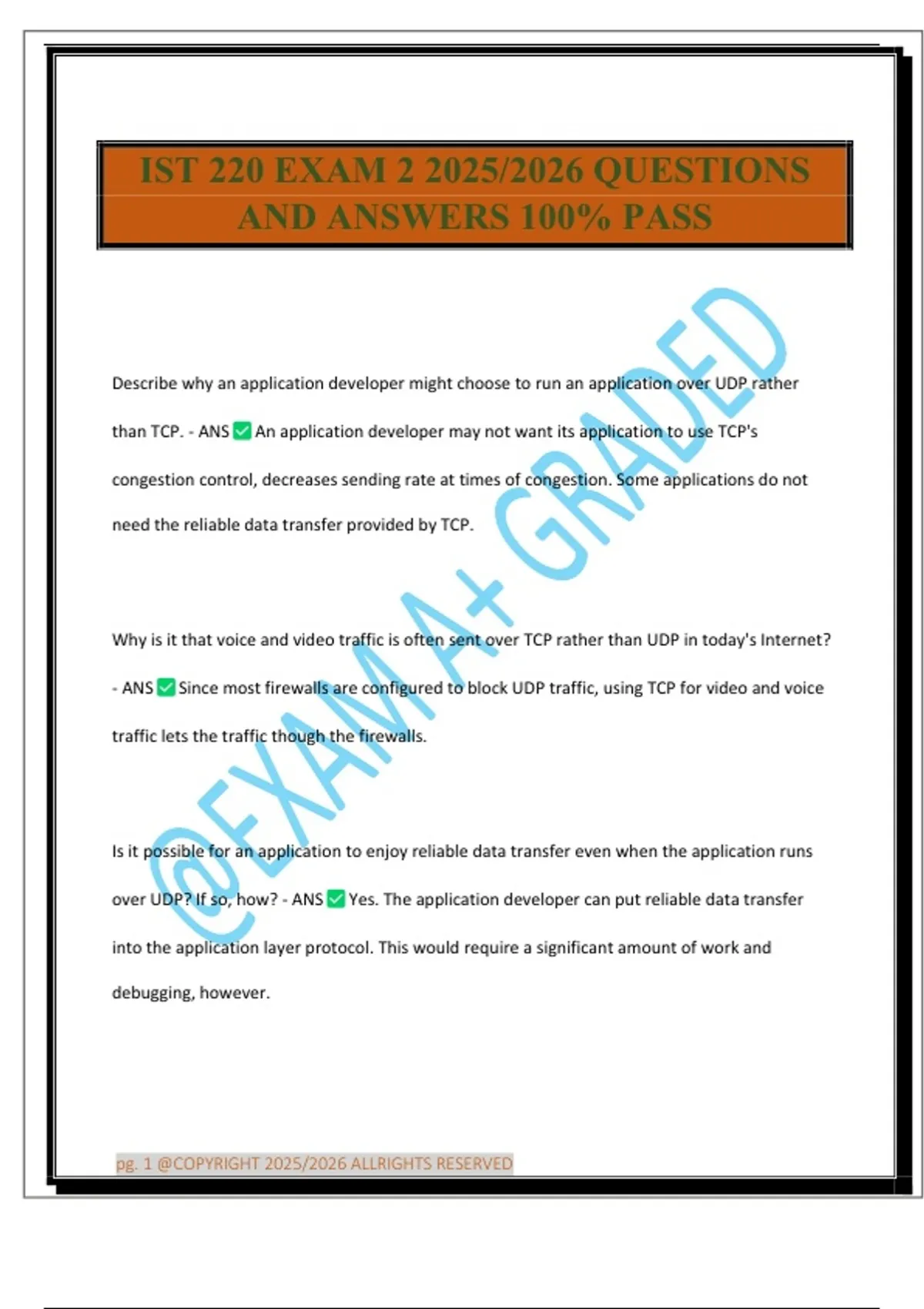 IST 220 EXAM 2 2025/2026 QUESTIONS AND ANSWERS 100% PASS - IST 220 ...