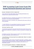 WSP Accounting Crash Course Exam &lpar;The  Income Statement&rpar; Questions and Answers
