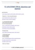 Y3 ANATOMY FINAL Questions and  Answers