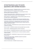 9609 Cambridge A Level Business Complete Glossary  Package deal Questions with Correct Answers