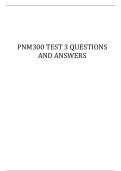 PNM300 TEST 3 QUESTIONS AND ANSWERS