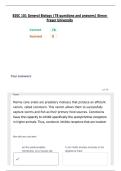 BISC 101 General Biology &lpar;78 questions and answers&rpar; Simon Fraser University
