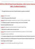 Bundled Package For HFMA CRCR Final Exam and Practice Exam Test Bank&vert; HFMA CSPR Exam and Study Guide&vert; HFMA CSPR Exam &vert;All Bundled Exams &lpar;Latest 2026&sol;2027 Update&rpar; Verified &vert; Guaranteed Success